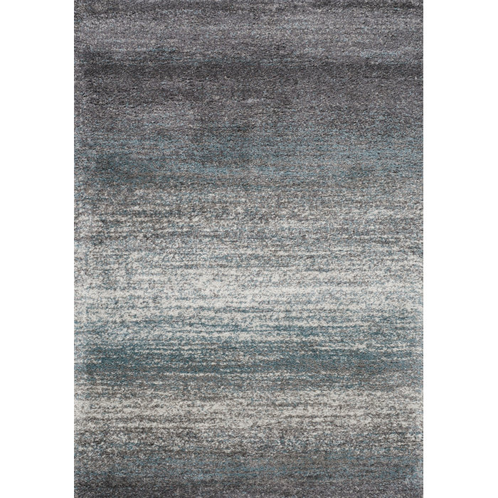 Mercury Row® Smoak Performance Gray/Blue/Cream Rug & Reviews Wayfair
